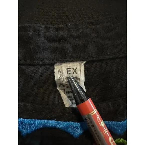 Handmade Mexican Floral Embroidered Top With Tie Back XL - Picture 6 of 7